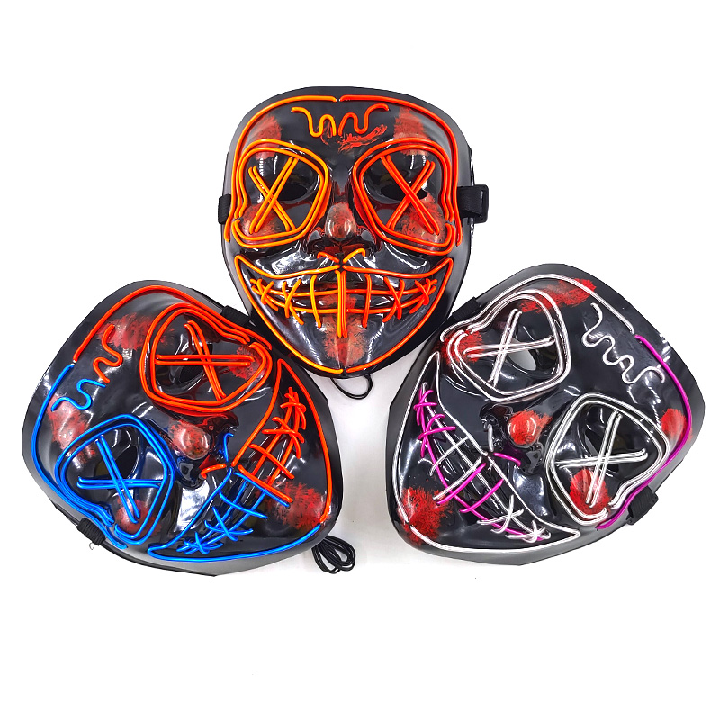 Wireless LED Glowing Mask EL N - Led Purge Mask Halloween 评论和价格
