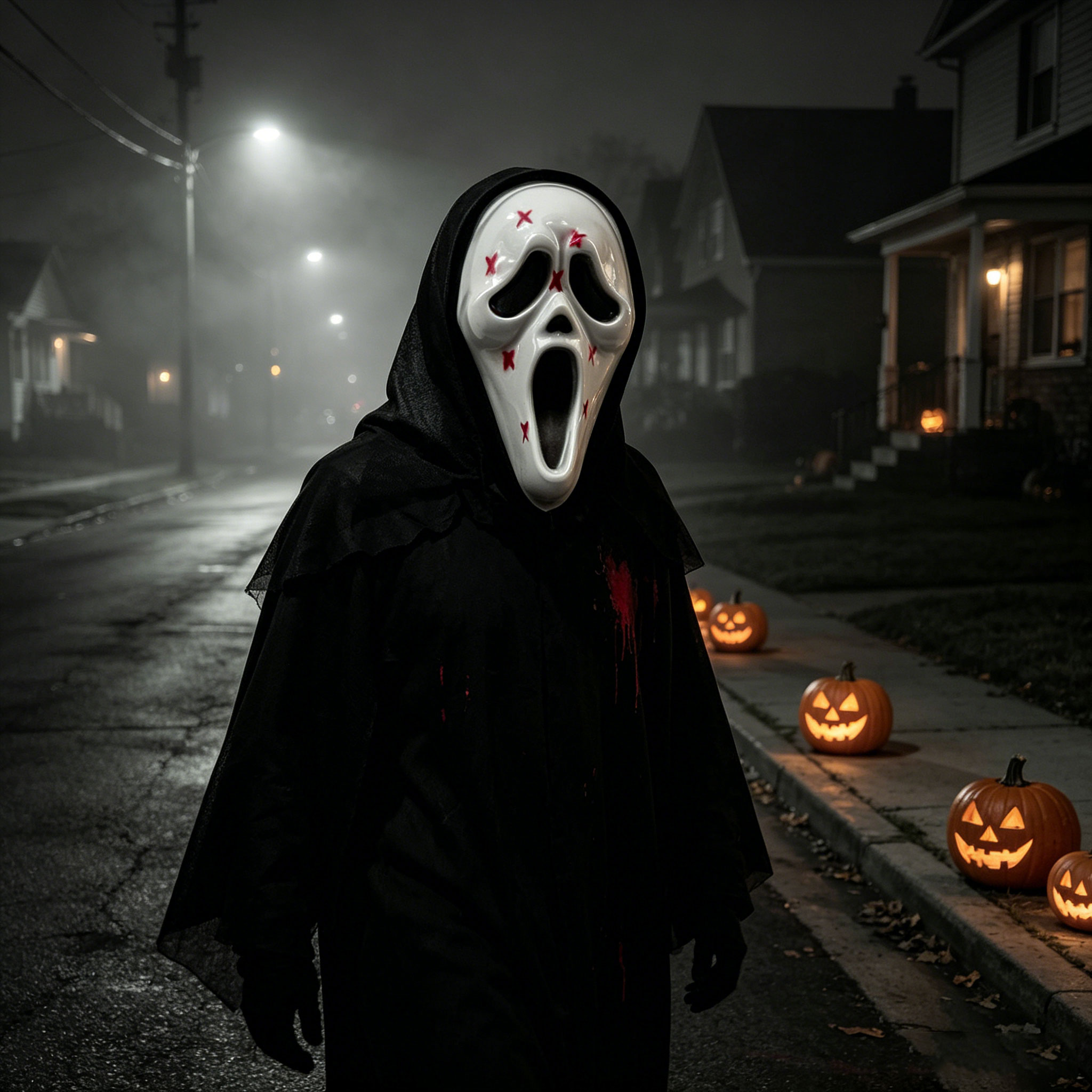 Ghost Horror Mask with Black M - Led Purge Mask Halloween 评论和价格